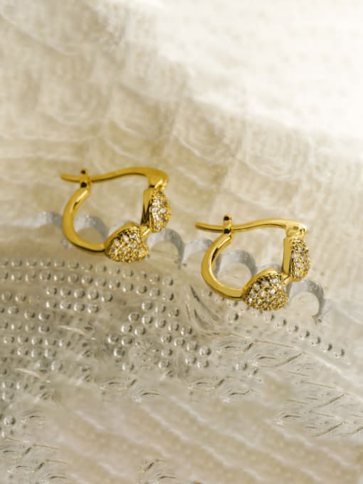 Cubic Zirconia Hearts Hoop Earrings