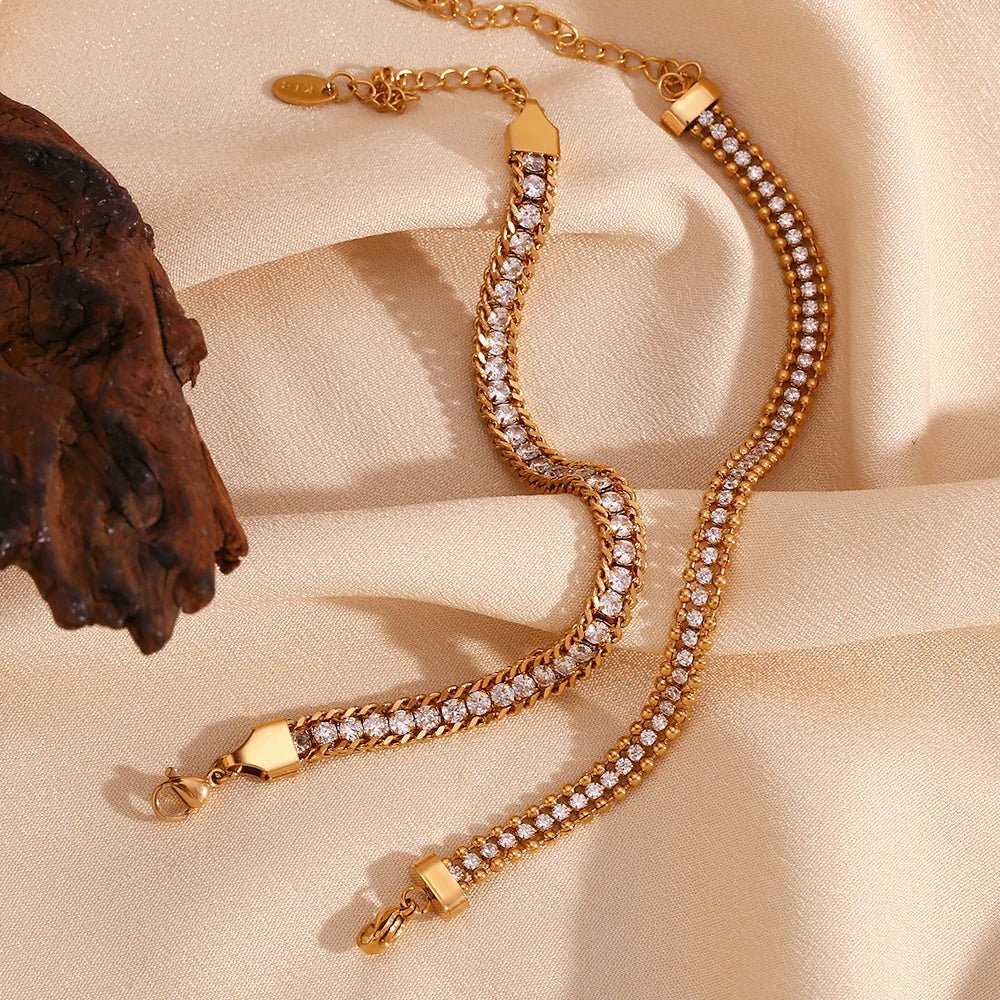 18k Accented Diamond Tennis Bracelet