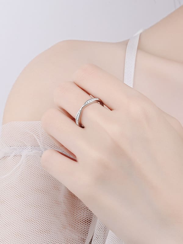 925 Sterling Silver Cubic Zirconia Band Ring