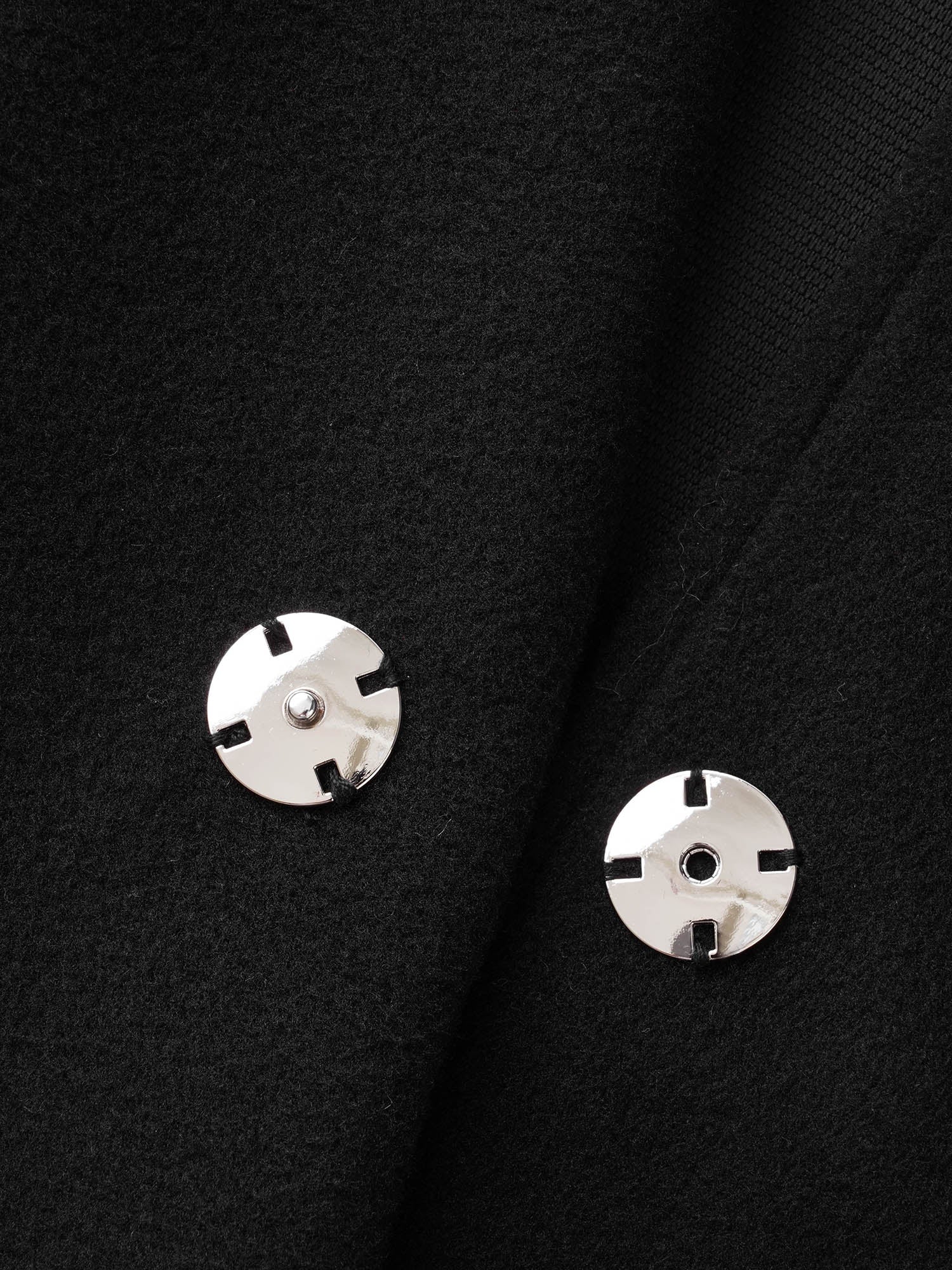 Curved Hem Zipper Placket Pockets Coat