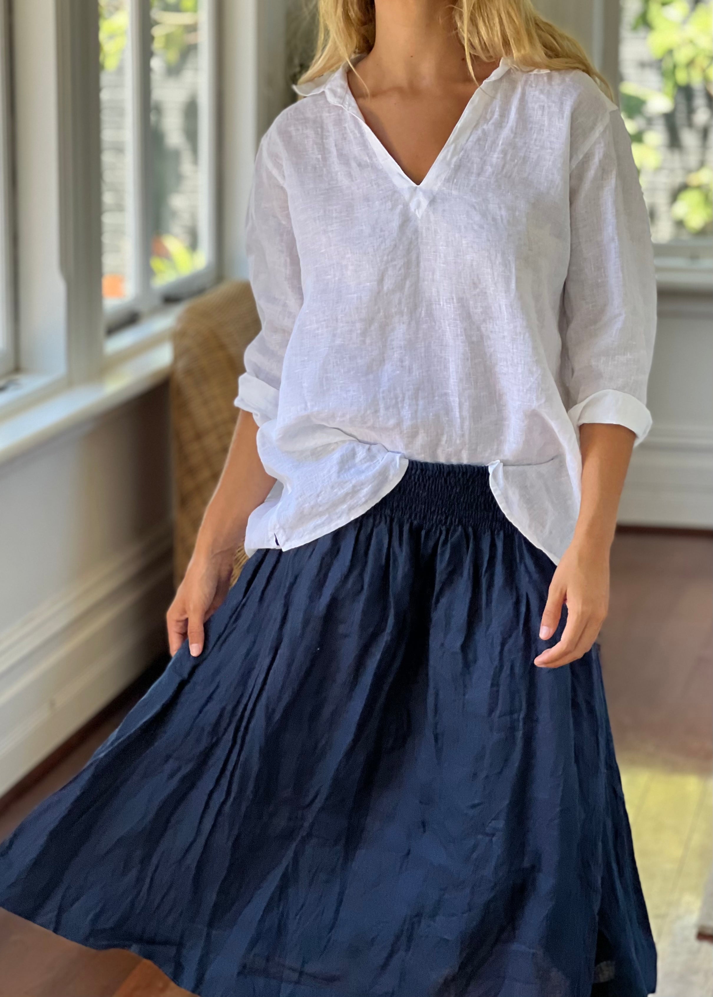 navy linen
