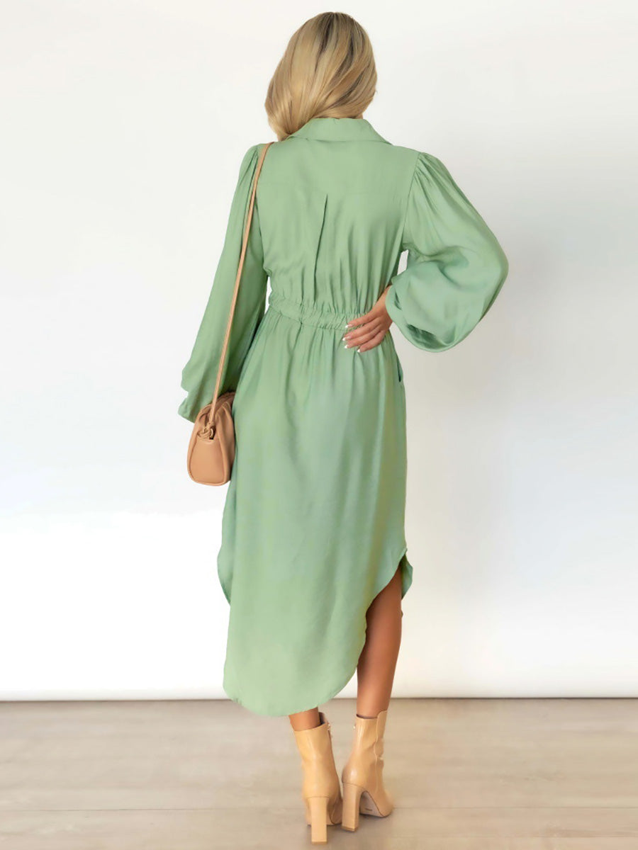 Long-Sleeved Waist-Skimming Dresses