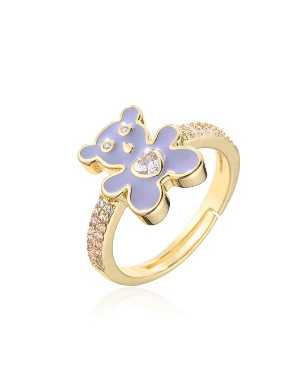 Bear Rhinestone Ring