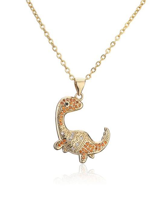 Cubic Zirconia Dinosaur Pendant & Chain