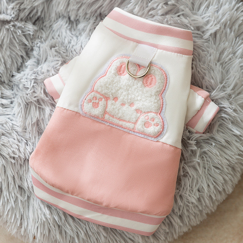 Bear Pattern Baseball Dog Jacket Harness