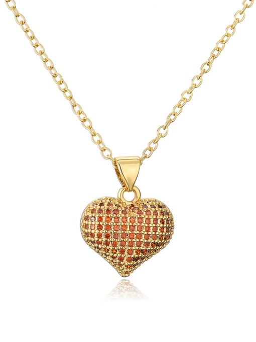 Cubic Zirconia Heart Pendant & Chain