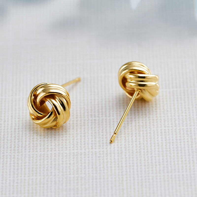 fashion jewelry earrings luxury women copper material simple spiral gold stud earrings