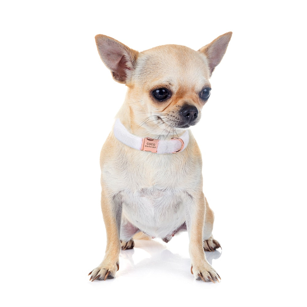 Soft Furry Personalized Dog Cat Collar