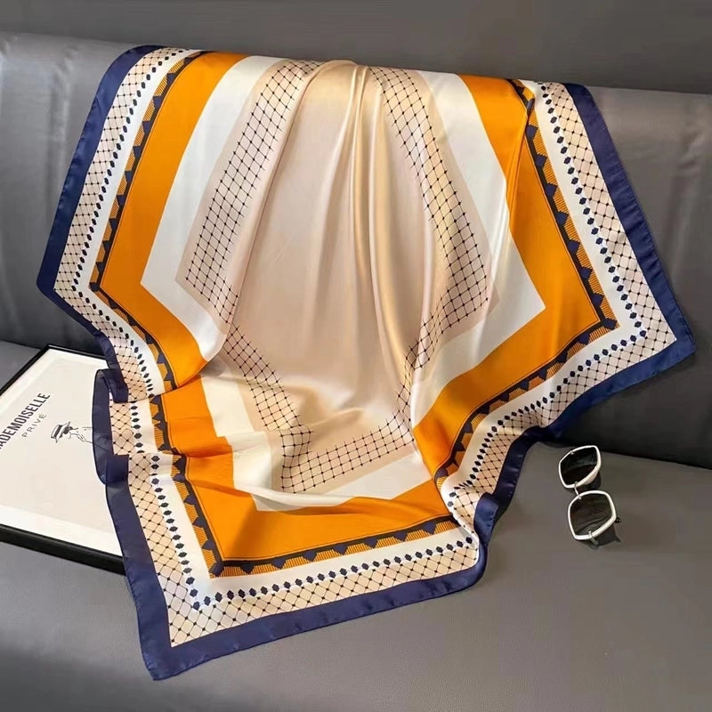 Women's Streetwear Color Block Imitated Silk Printing Scarf