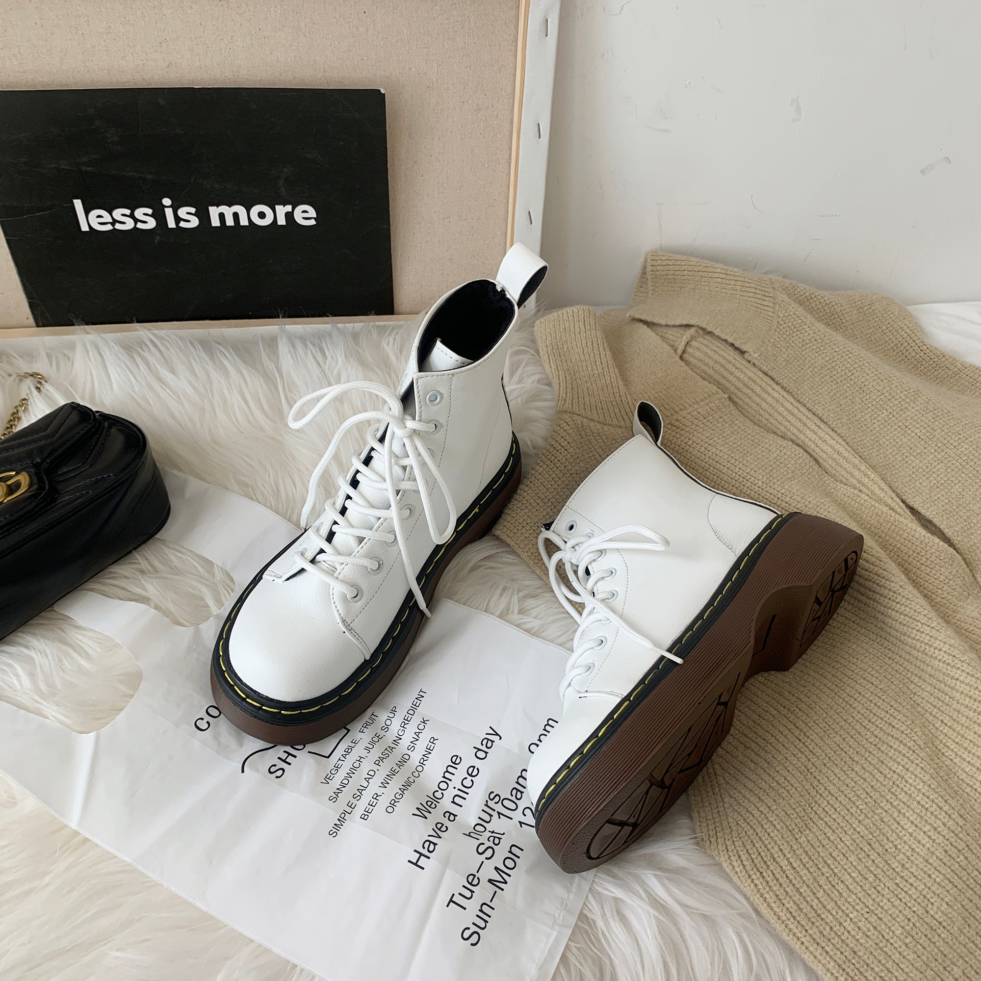 White Martin boots KF81736