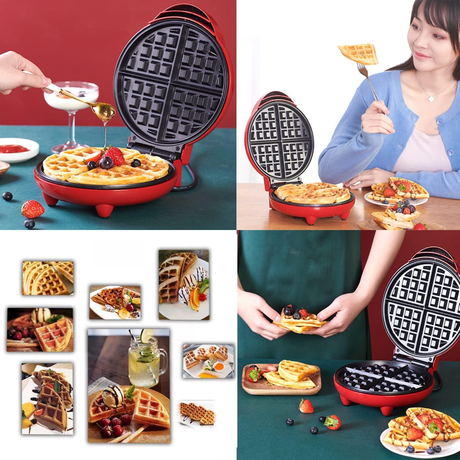 Mini Non-Stick Waffles Maker. Portable Electric Waffle Iron Machine