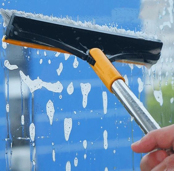2 In 1 Floor Scrub Brush Rotating With Long Handle