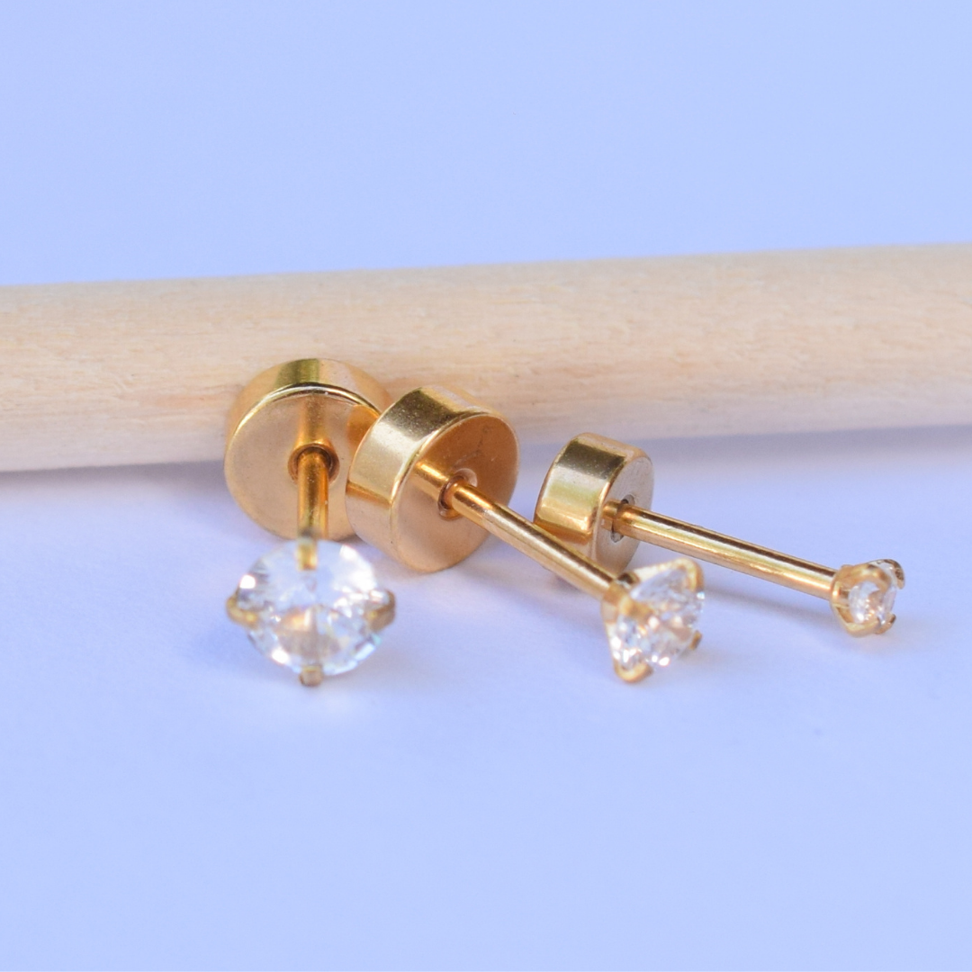 2mm Mini Diamond style studs - Gold