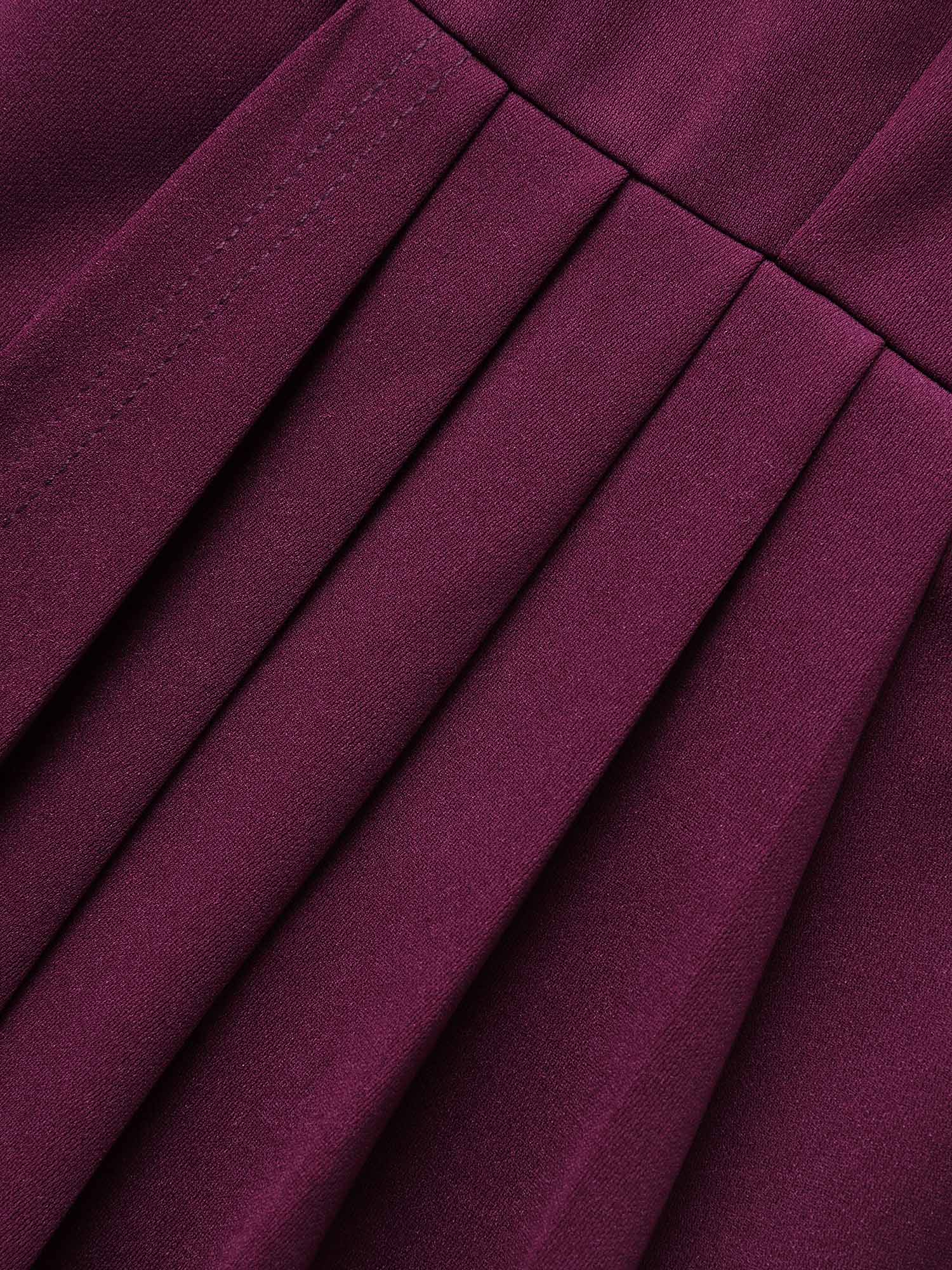 Plain Notched Pleated Detail Spaghetti Strap Wrap Hem Dress