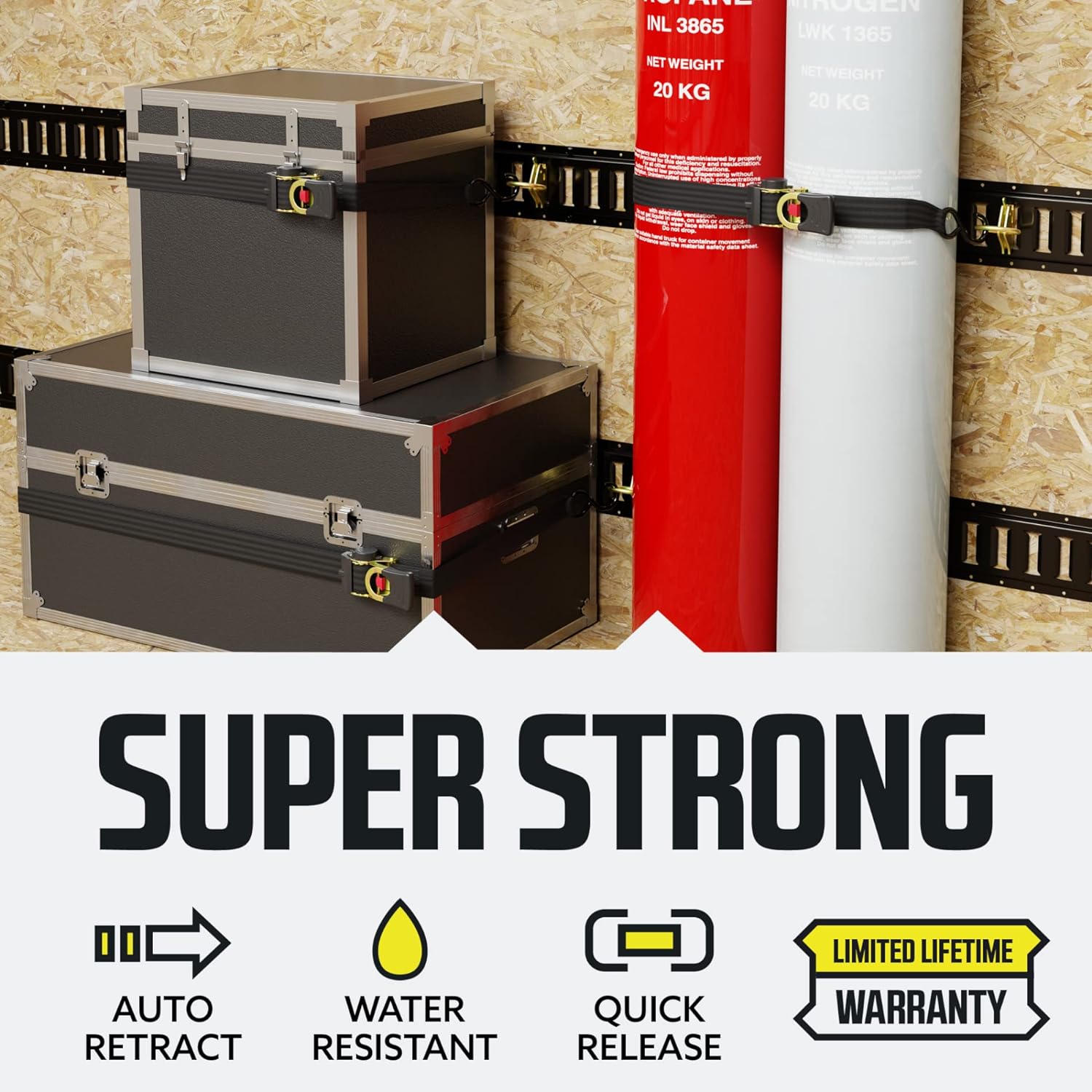 🔥 Retractable Auto Ratchet Strap with RAIL BRACKET BUNDLE