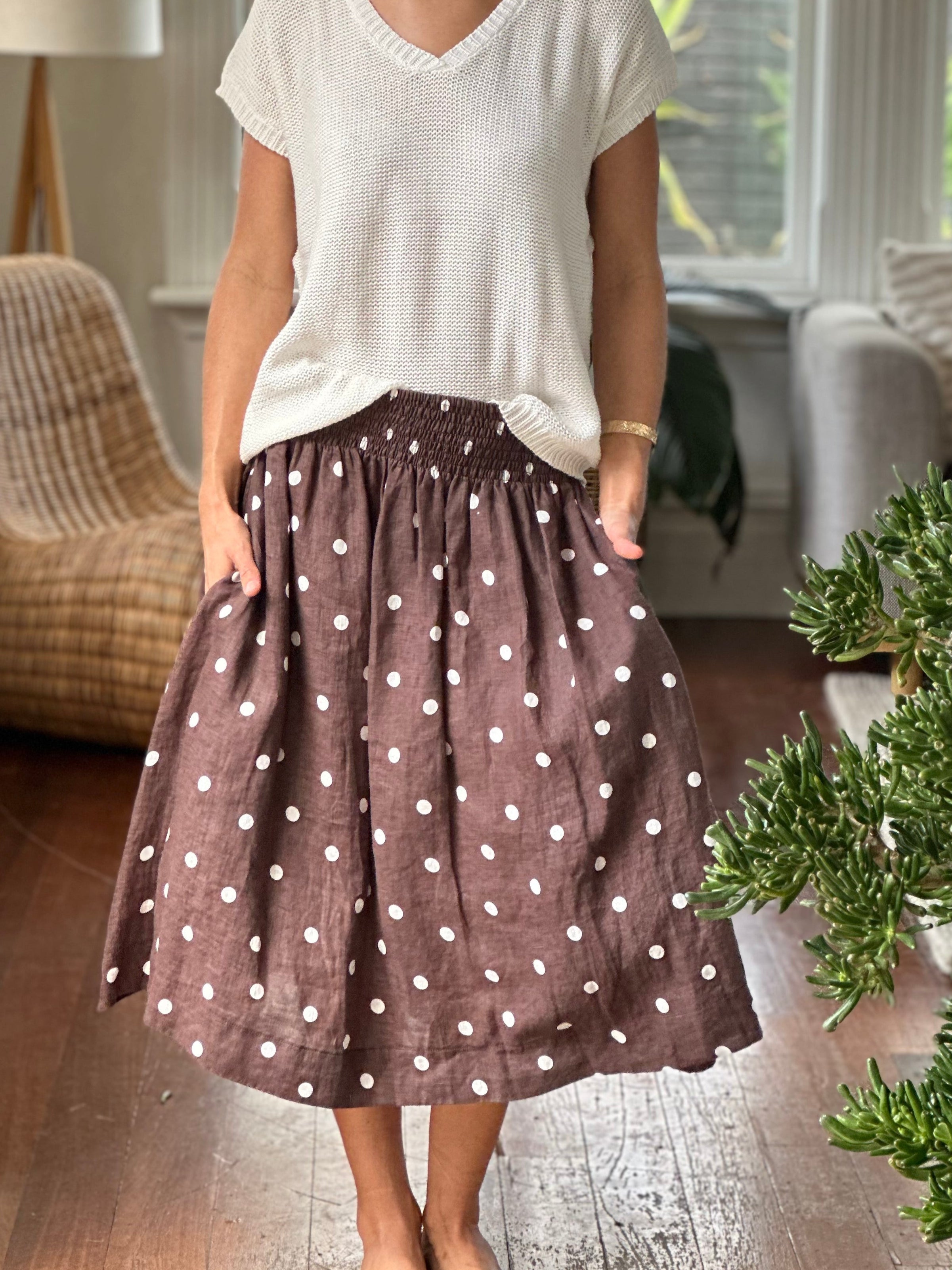 chocolate spot linen