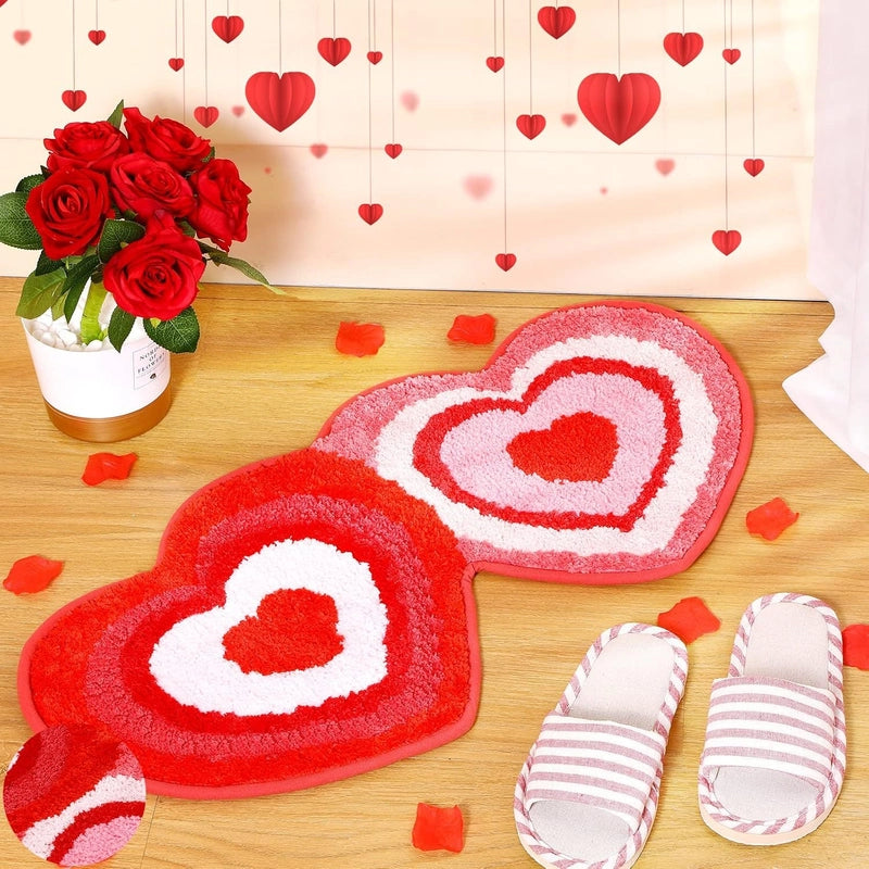 Valentine'S Day Casual Elegant Letter Heart Shape Polyester Carpet Bathing