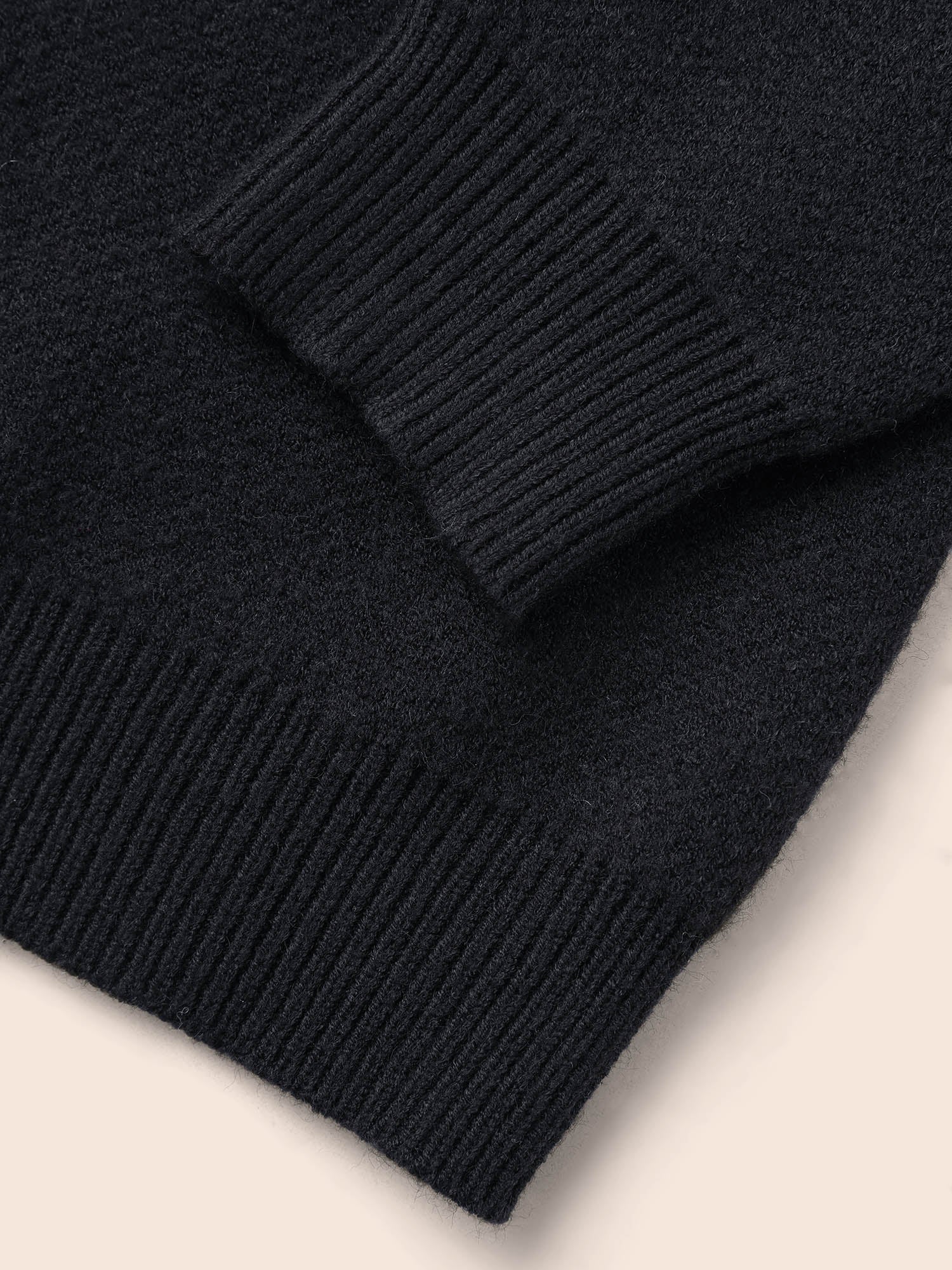 Round Neck Floral Contrast Texture Pullover