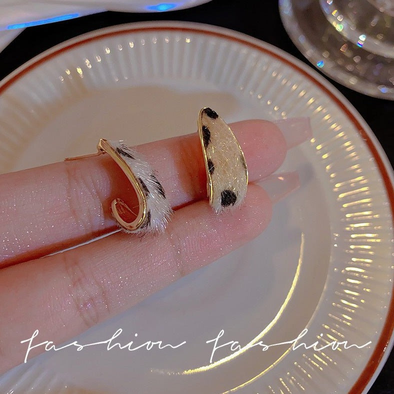Leopard Print Stud Earrings