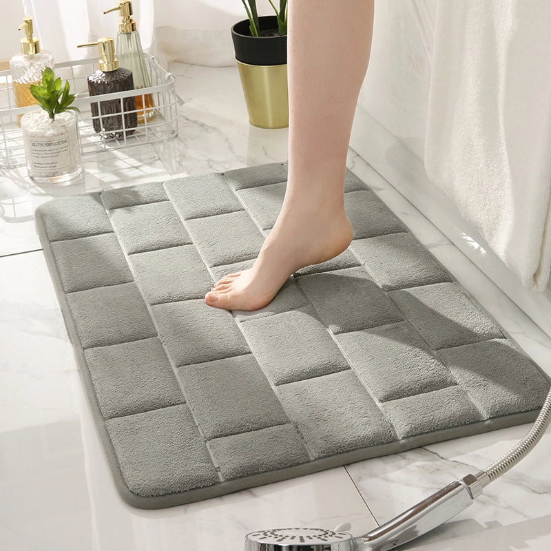 Memory Sponge Door Mat Bedroom Foot Mat Kitchen Mat Bathroom Water Absorbent Quick-drying Carpet Bathroom Non-slip Floor Mat