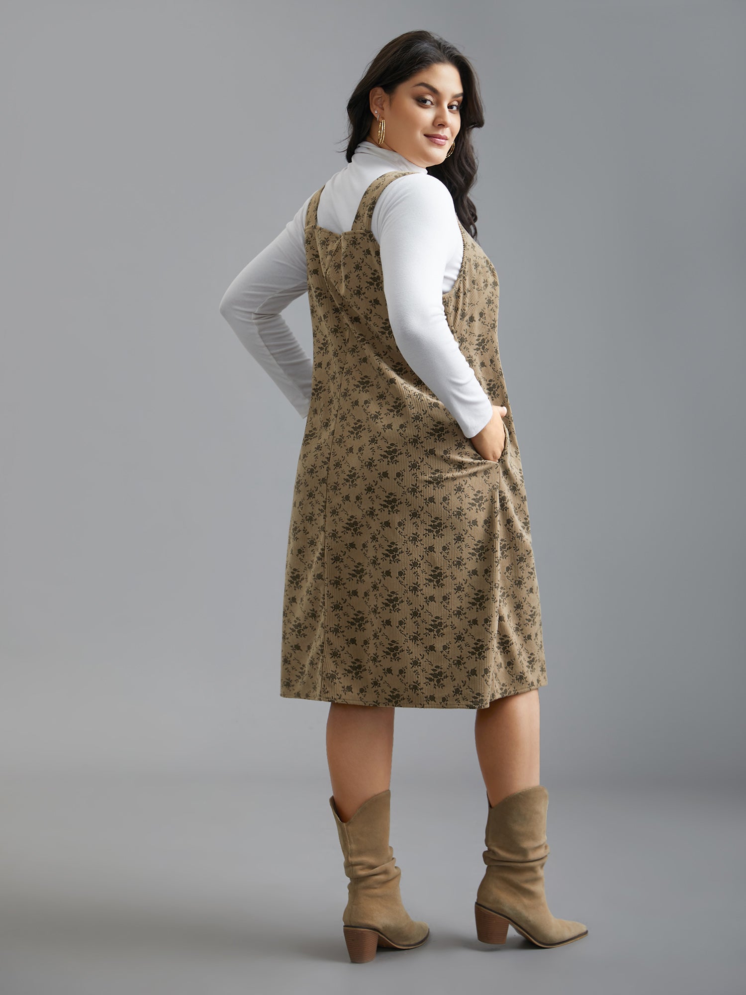 Suspender Skirt Style Floral Dress