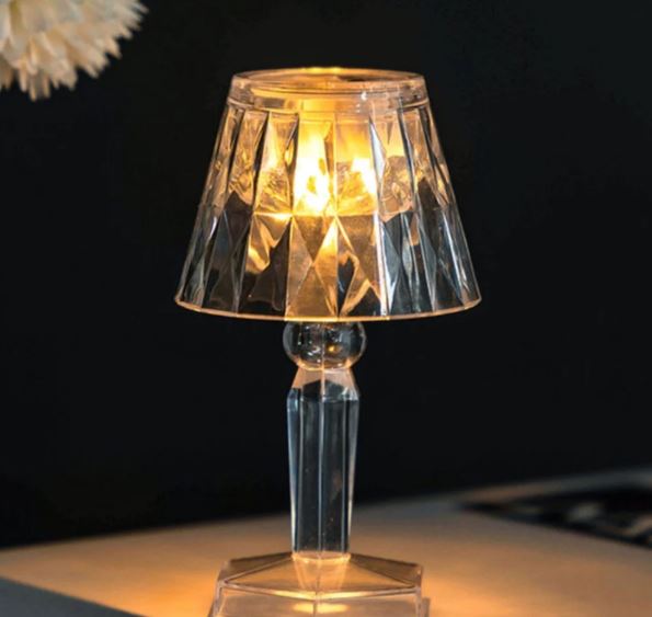 LED Crystal Projection Night Light Desk Table Lamp