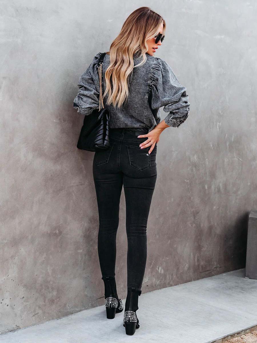 Casual Fashion Loose Long Sleeve Denim Shirt