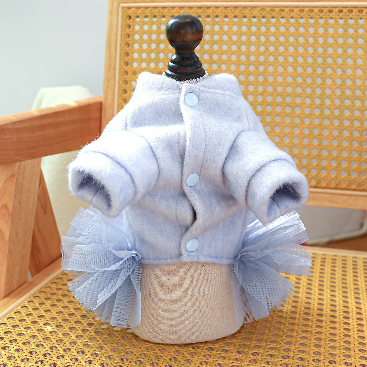 Crown Printed Warm Dog Lace Dress