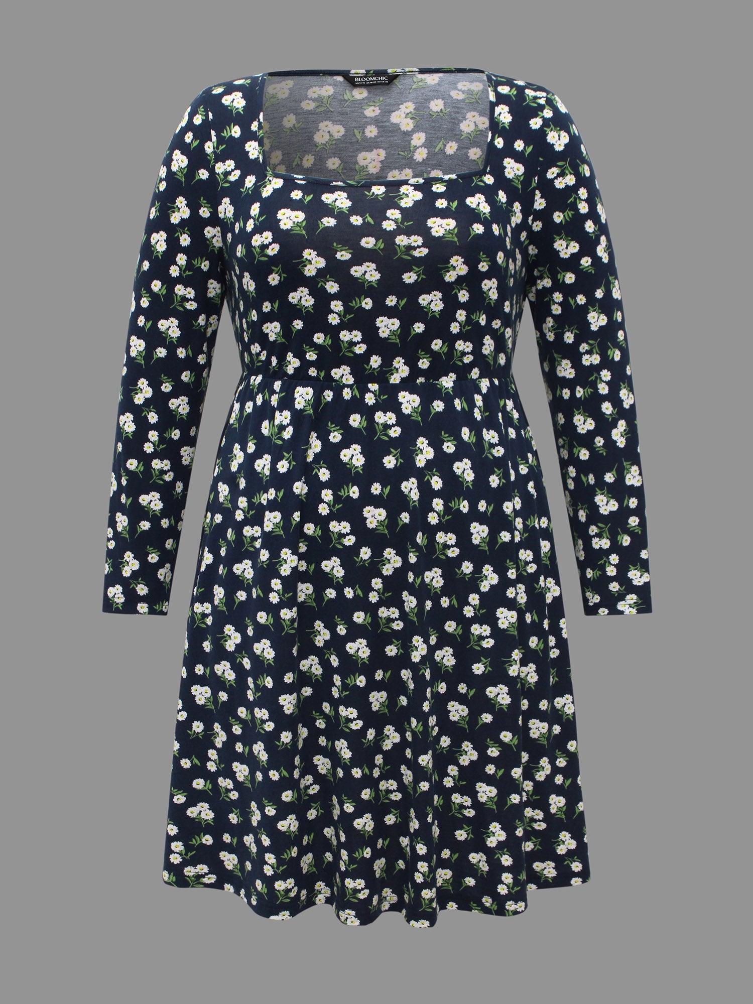 Ditsy Floral Square Neck Pocket Dress