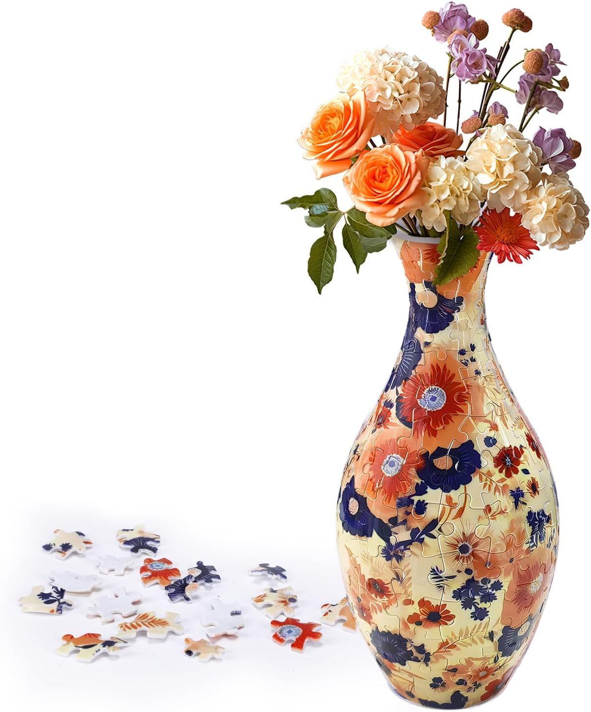Unique 3D Puzzle - 160 Pieces of Puzzle Flower Vase, Plum Blossom Themed Art Projects Gift