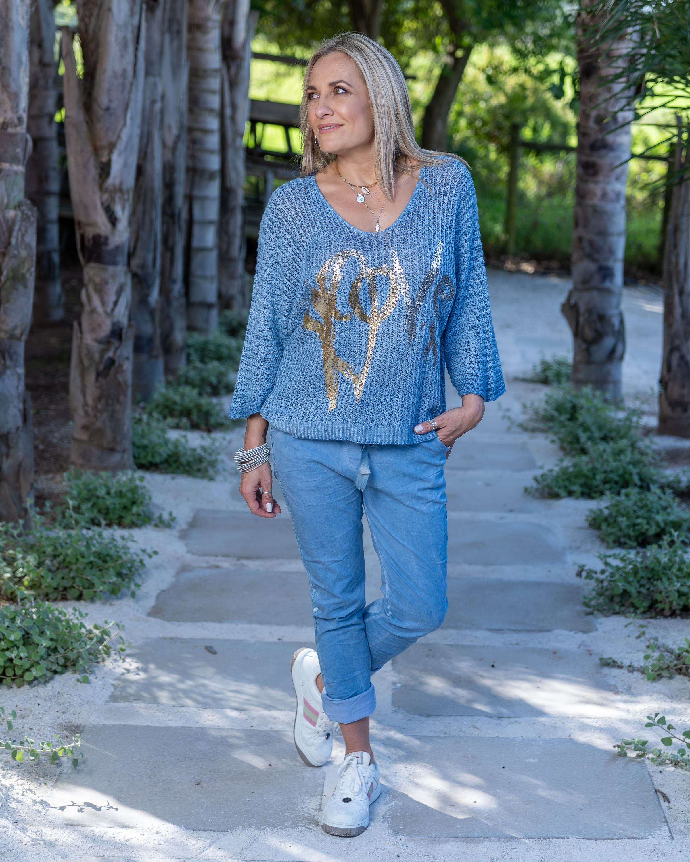 Sweetheart Stitch Knit | Blue