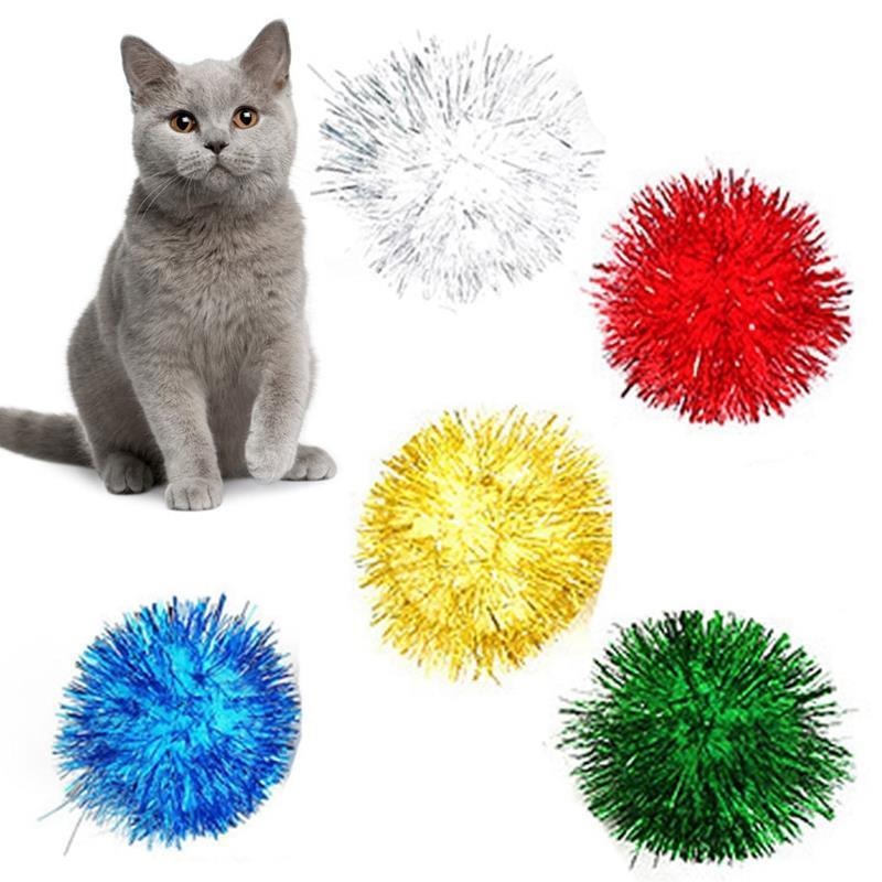 5 Piece Sparkly Ball Toy Set for Cat