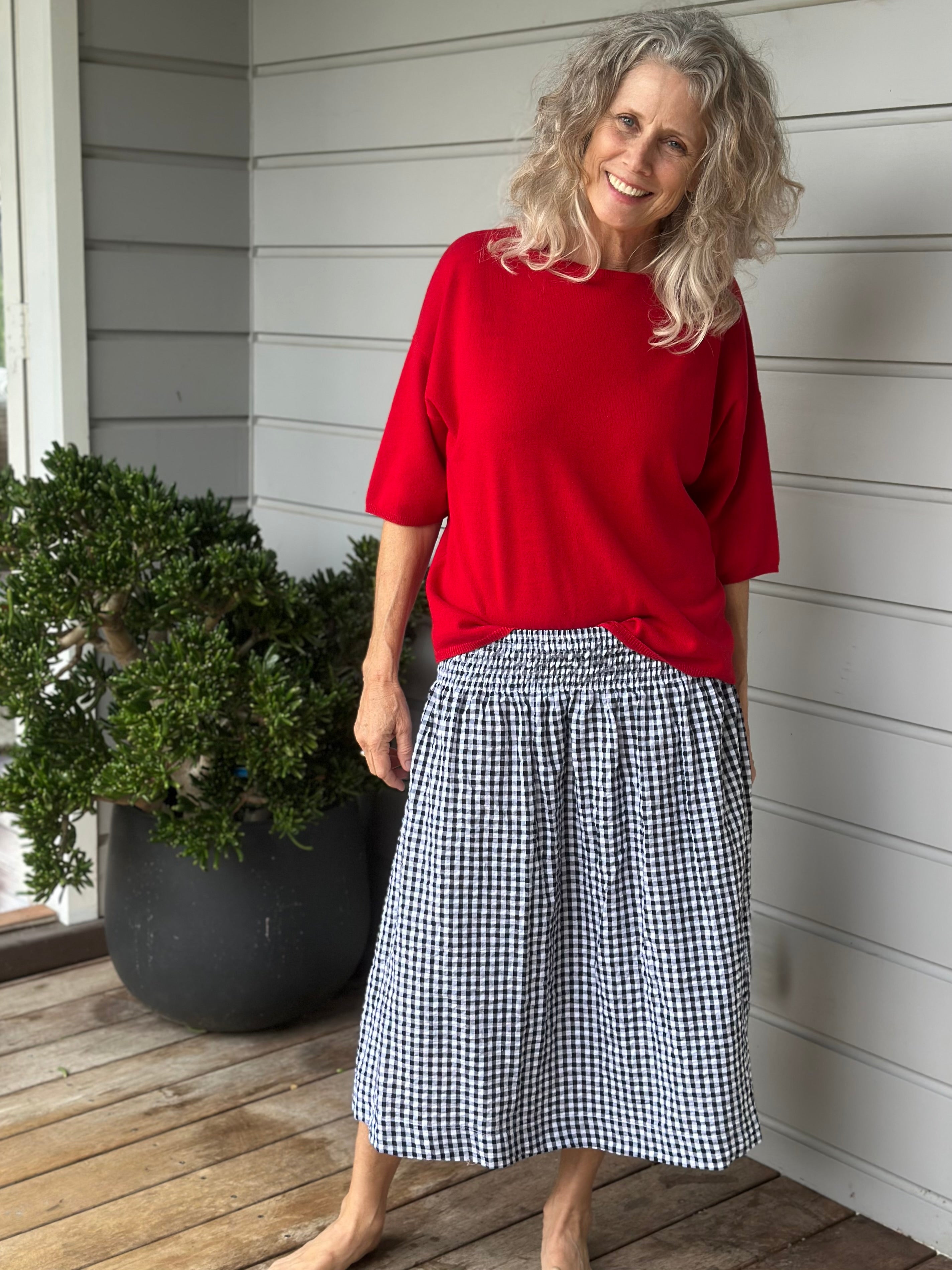 black /white gingham