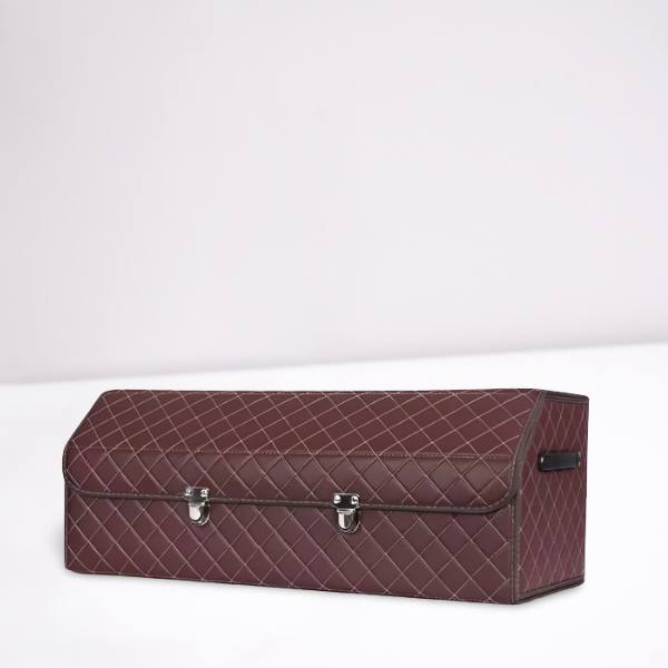 Portable Car Trunk Organizer Box Large Capacity Multiuse Tools Storage Bag Stowing Tidying Leather Folding