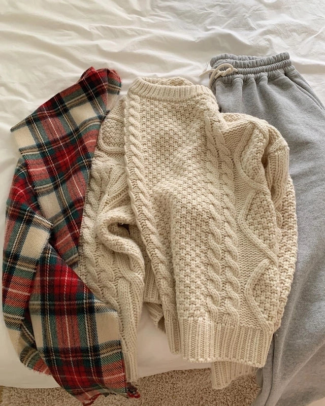 Women's Sweet Lattice Imitation Cashmere Winter Scarves