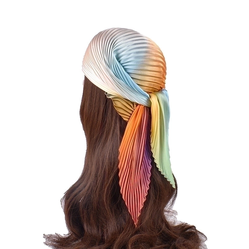 Women's Elegant Color Block Satin Silk Scarves