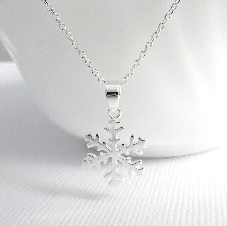 Winter Necklace, Snowflake Necklace, Bridesmaid Necklace, Gift for Her