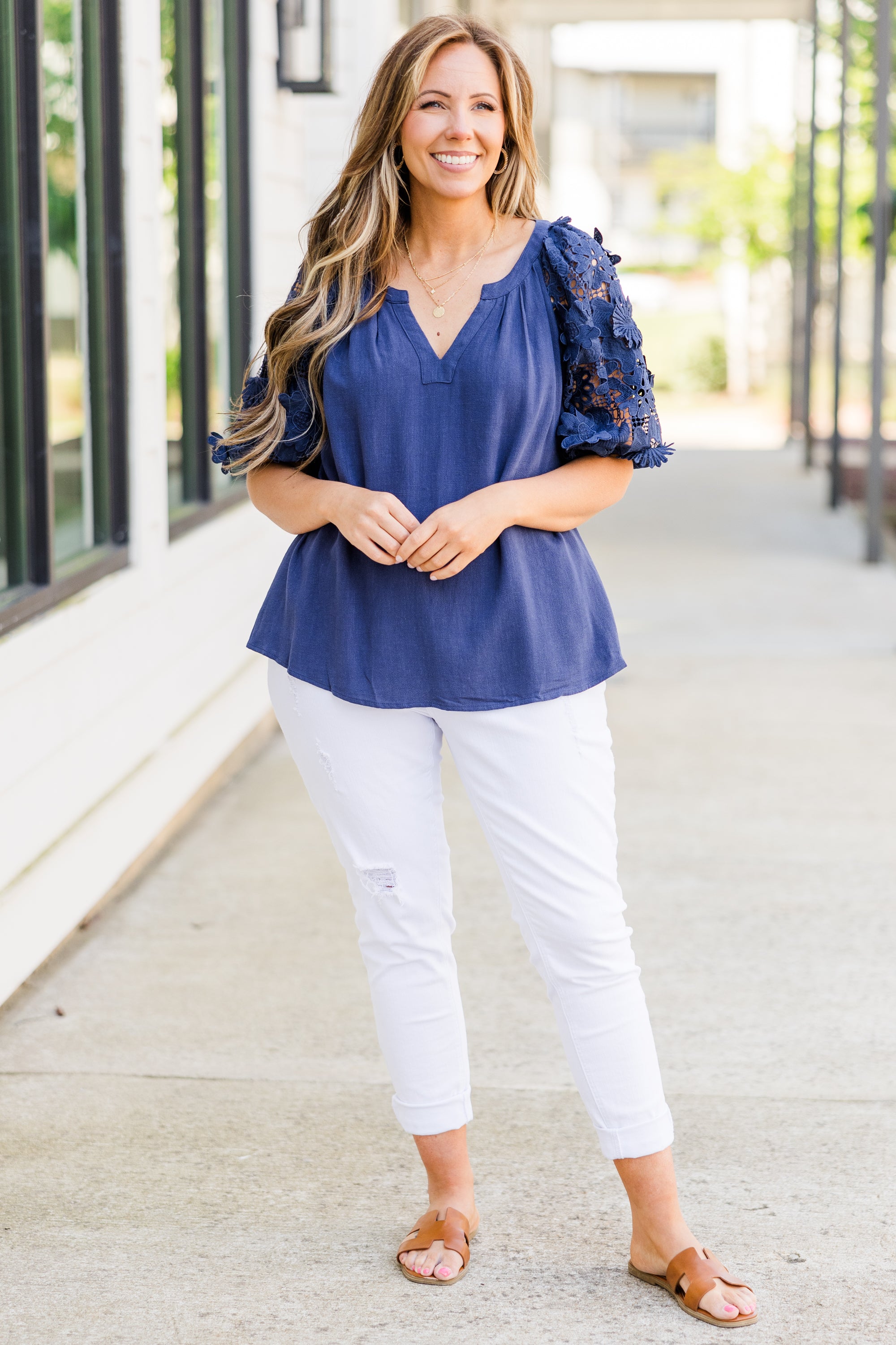 Walk Into The Future Top. Navy