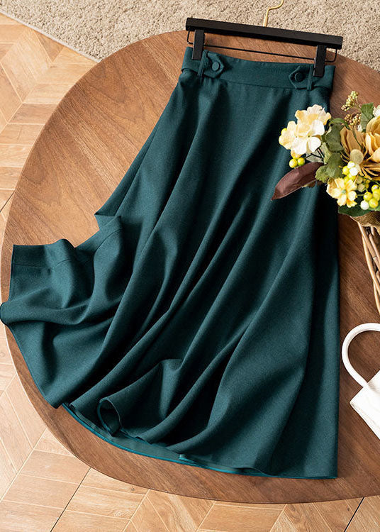 Khaki High Waist Exra Large Hem Cotton A Line Skirt Spring