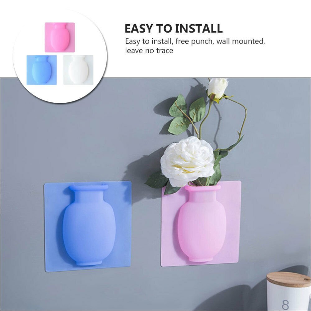 Silicon Sticker Wall Mount Vase For Home Decoration