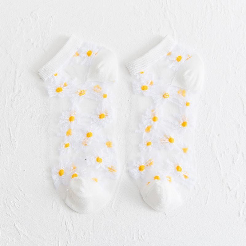 Translucent Daisy Socks. 5 pairs