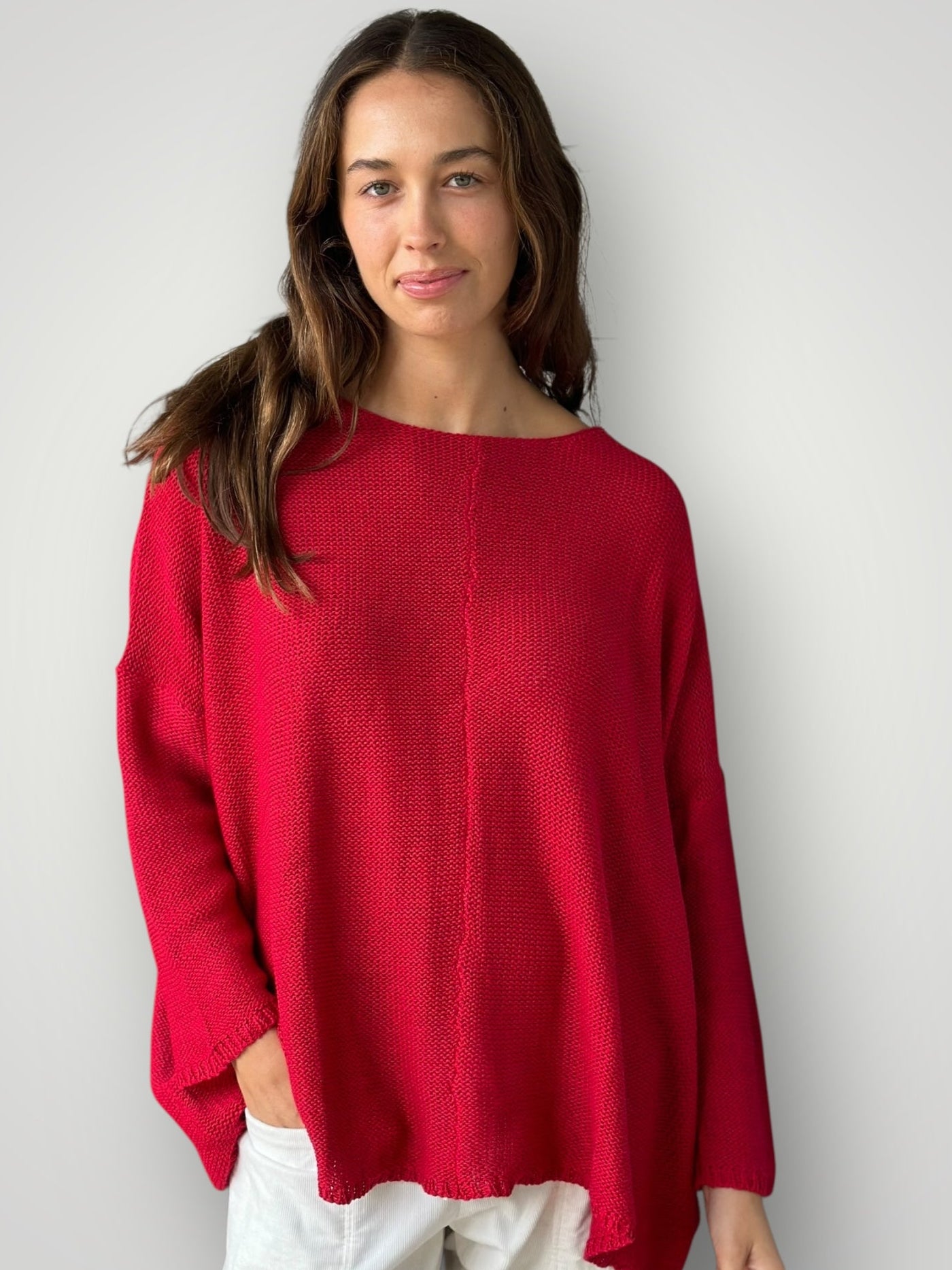 red cotton knit