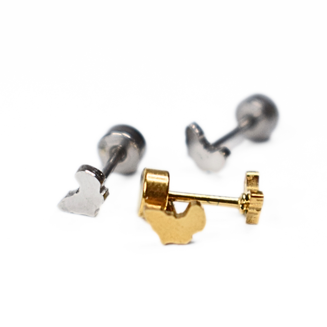 Tiny Africa studs - Gold