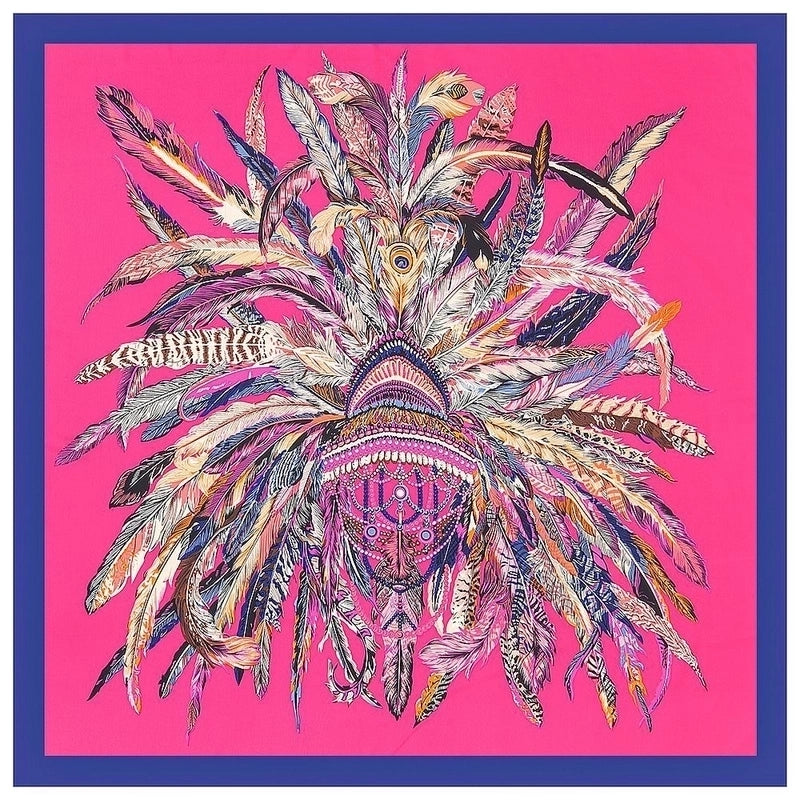 Indian Feather Crown Ladies Twill Square Scarf Silk Scarf Shawl Scarf Headscarf