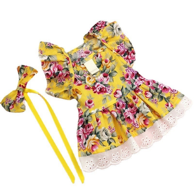 Cute Cotton Flower Bow Knot Pet Clothing