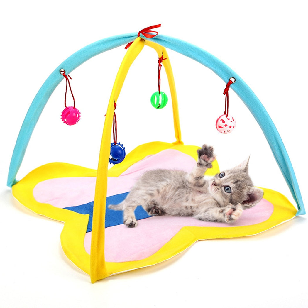 Portable Cat Tent With Hanging Toy