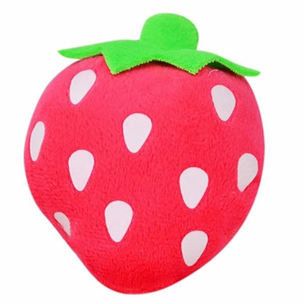 Strawberry Stuffed Squeaky Dog Toy