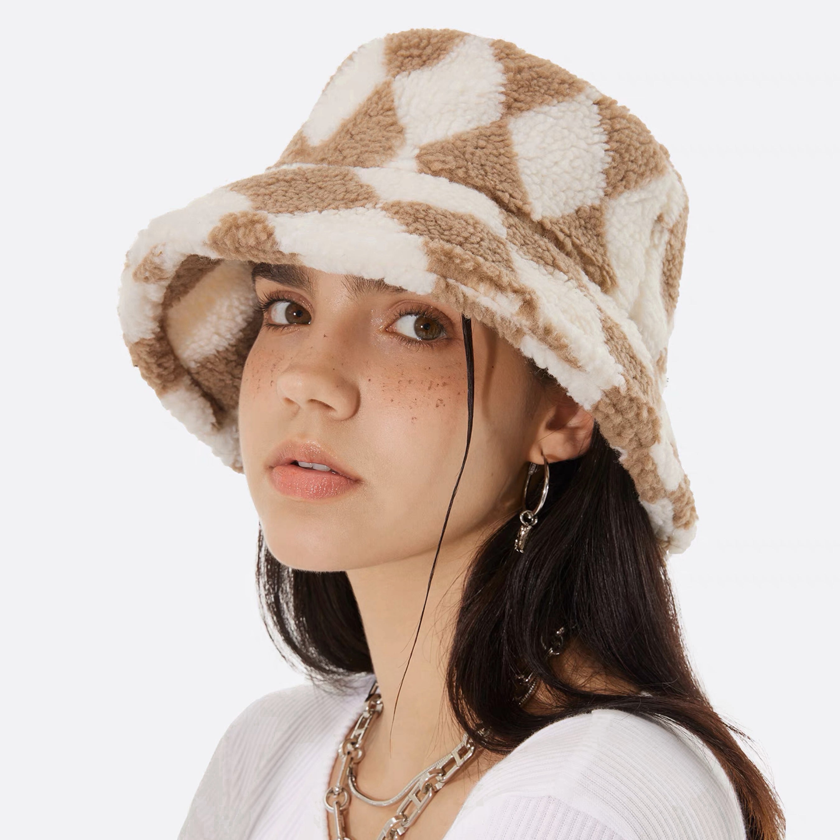 Sherpa Diamond Check Bucket Hat
