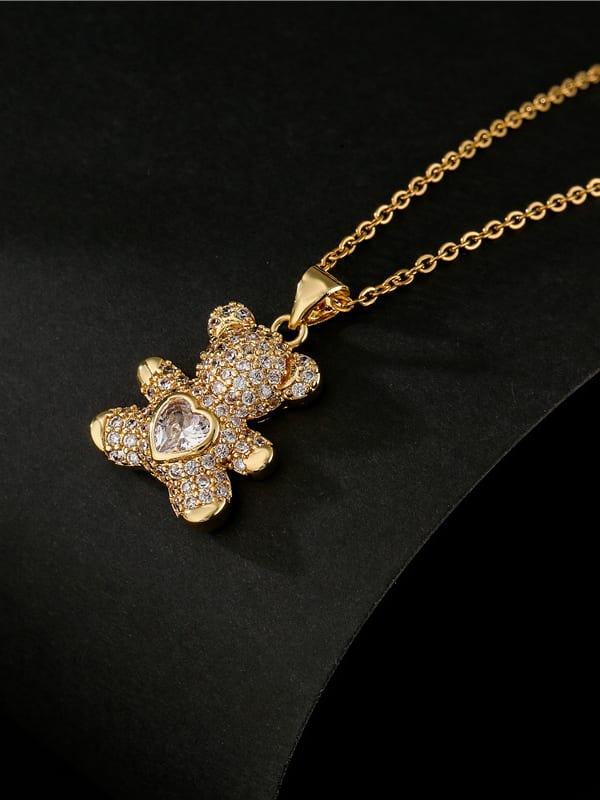 Gold Plated Bear Pendant & Chain