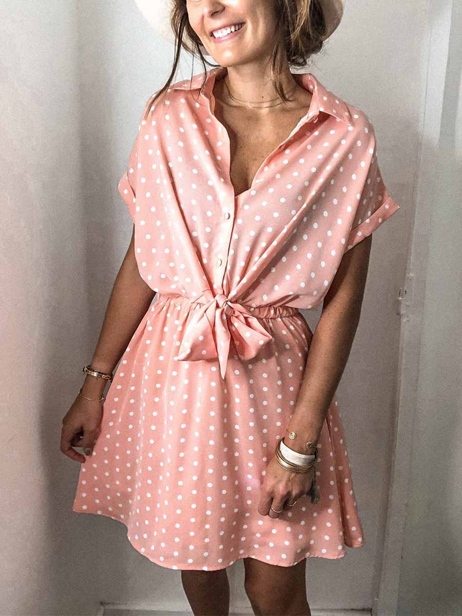 Polka Dot Belt Dress